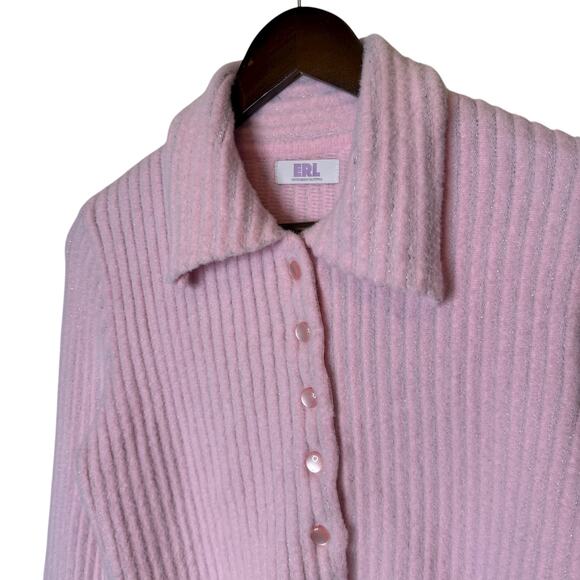 ERL Pink Cheerleader Cardigan size Small - Picture 2 of 5